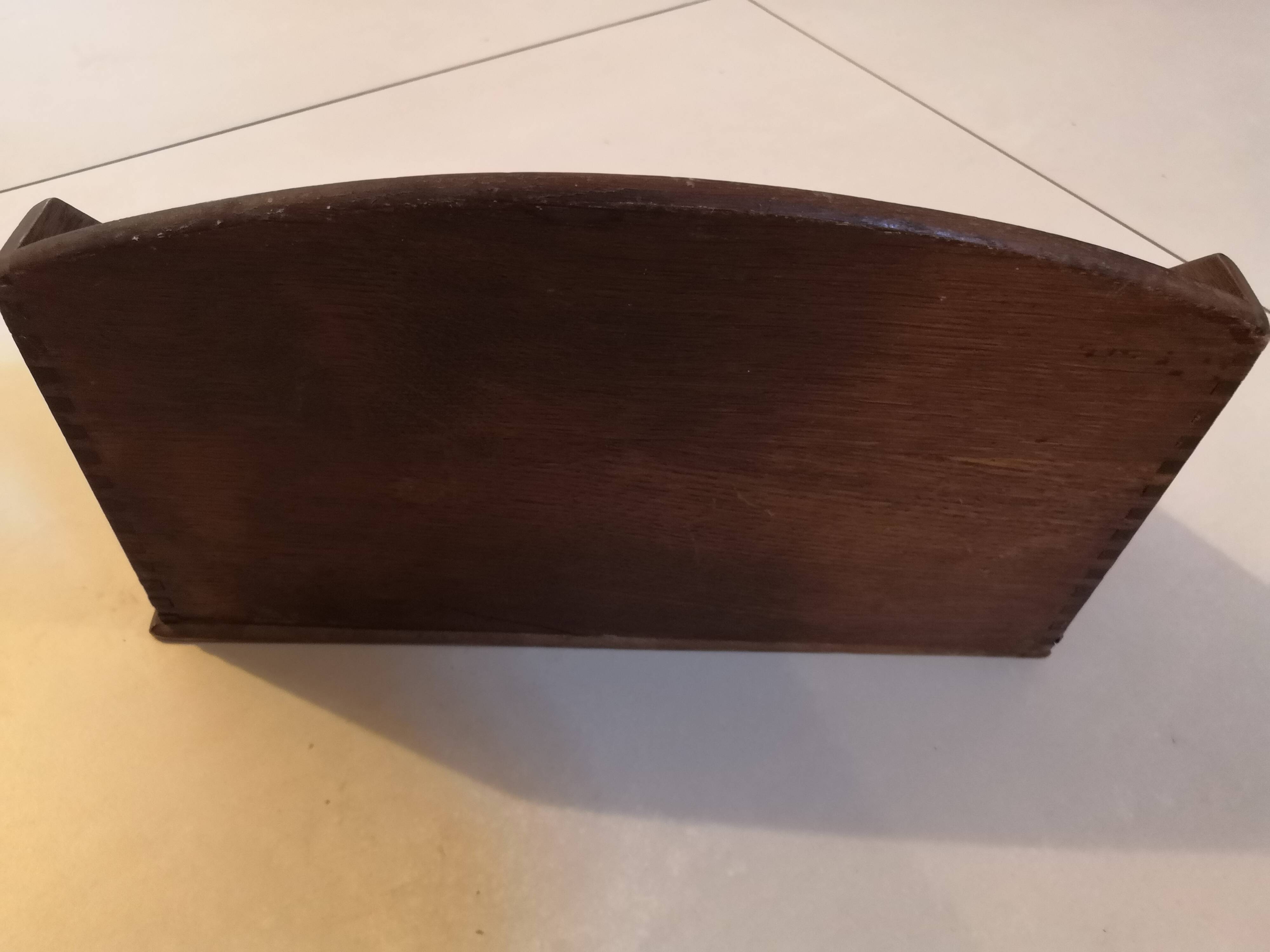 Mail organizer vintage wooden document holder 1950