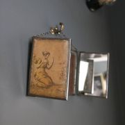 Antique barber triptych mirror, Art Nouveau, circa 1900
