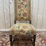 Suite de 4 Louis XIII os de mouton tissu fleurs