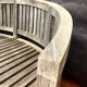oval garden bench vintage solid teak "franck west" rare curved shape
