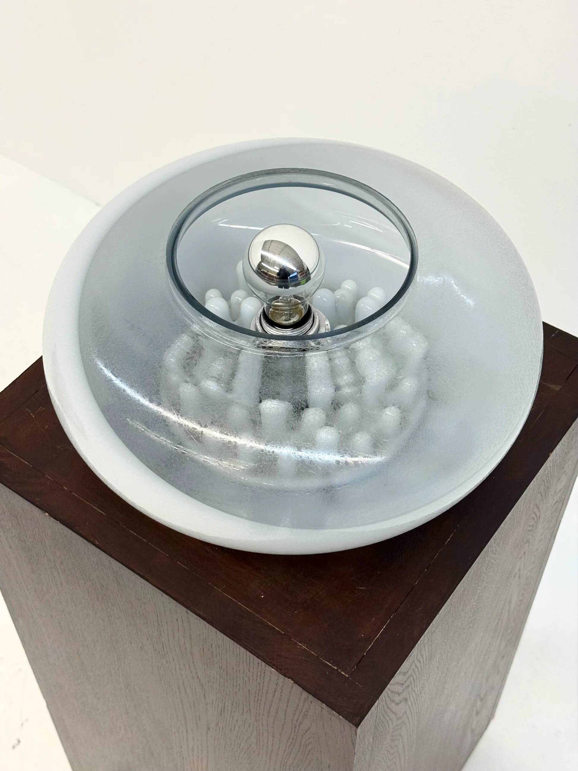Italian spherical space age Murano glass lamp
