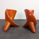 Pair of orange ceramic flower girls by Francis Lovas