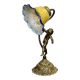 Bronze lamp with glass paste shade - work from the 1970s