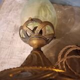 Luminaire globe verre ouraline ancien Art nouveau fin 19e début 20e siècle