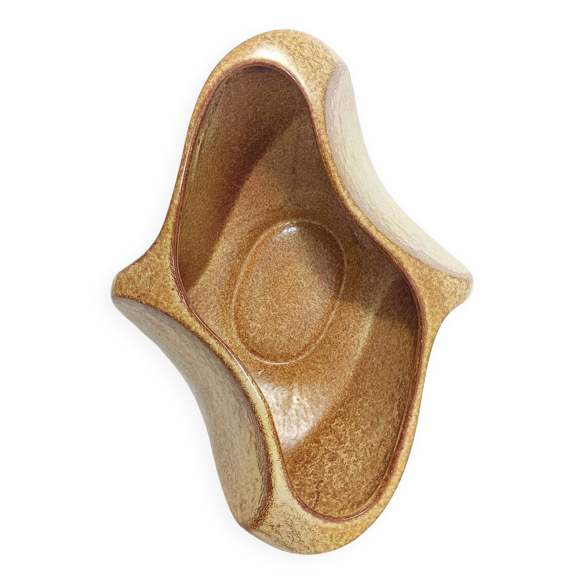 Bol à bibelots en céramique émaillée marron - Pièce maîtresse par Bertoncello, Italie