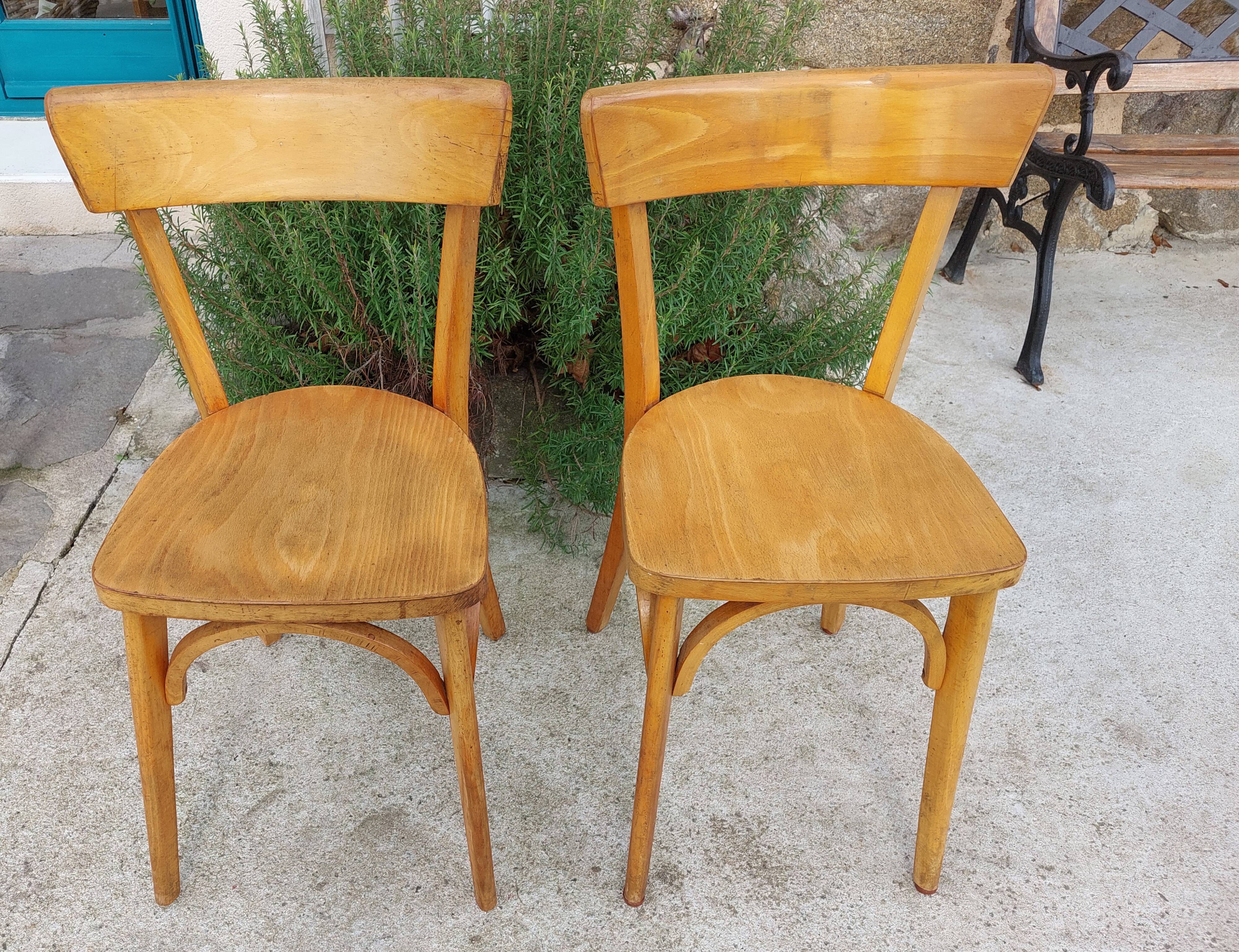 2 wooden bistro chairs, Baumann style