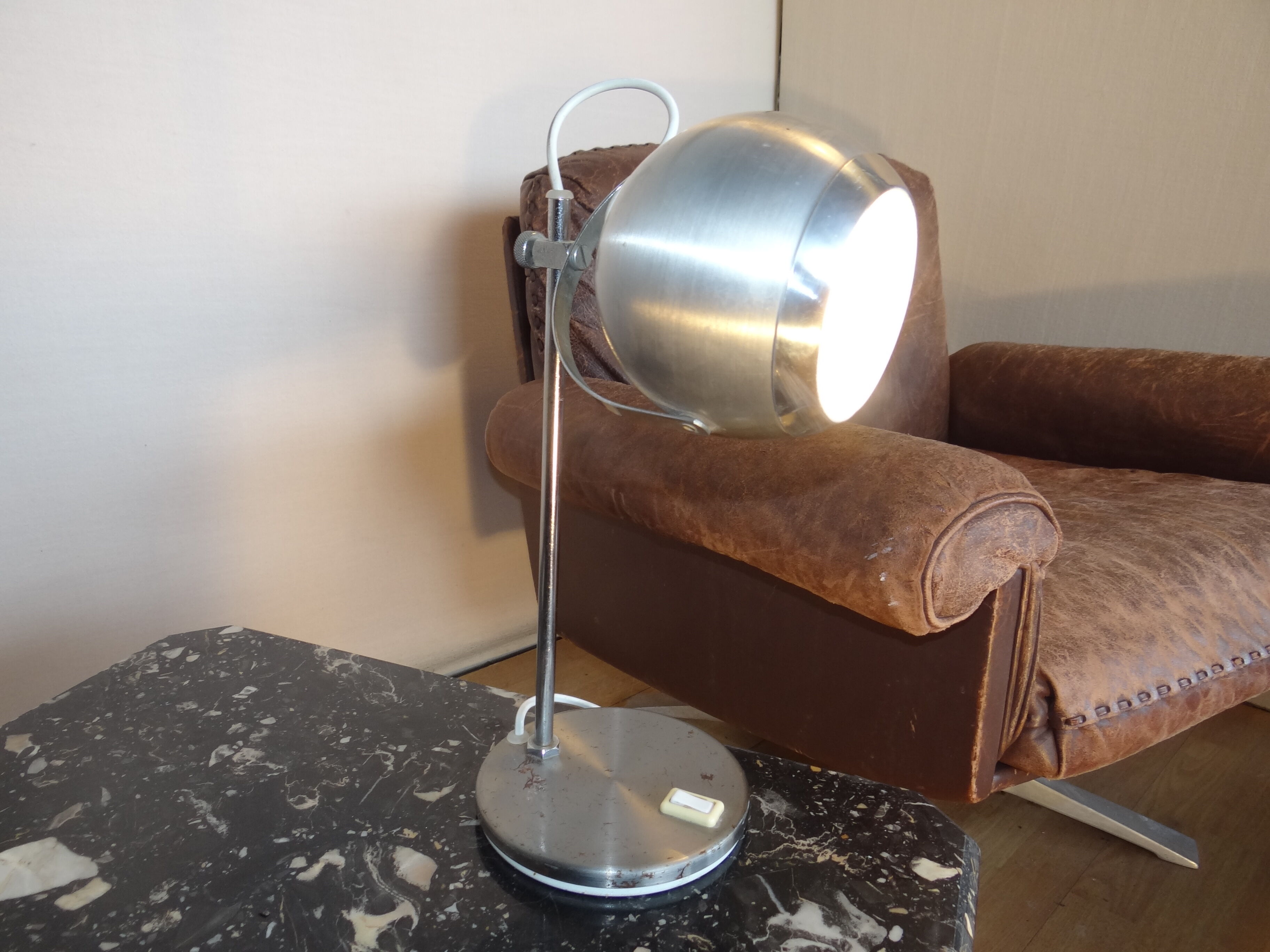 Eye ball lamp, 1970 aluminum