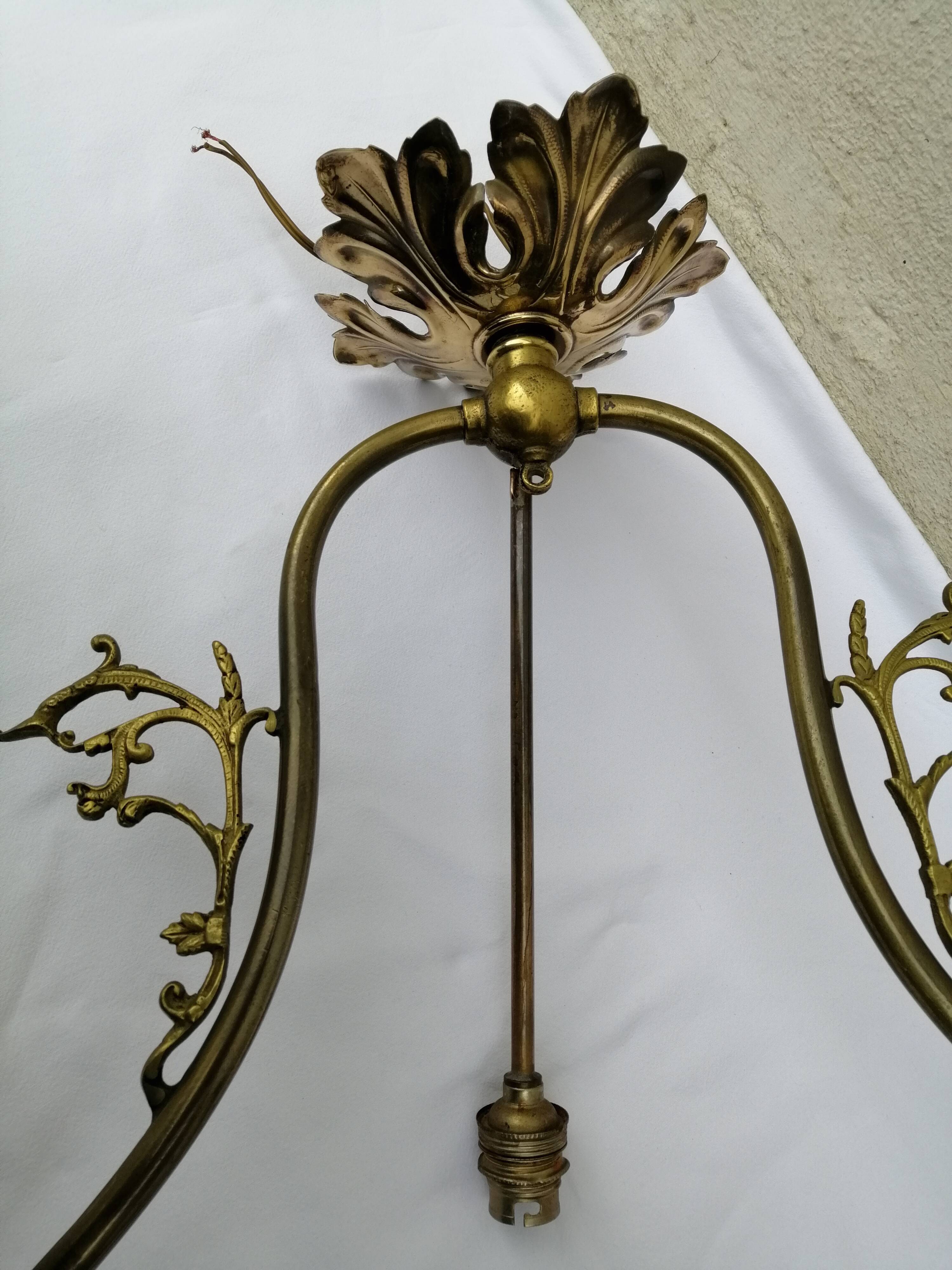 Lyre opaline hanging lamp