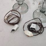 Pair of cut glass table lamps, France, 1950s