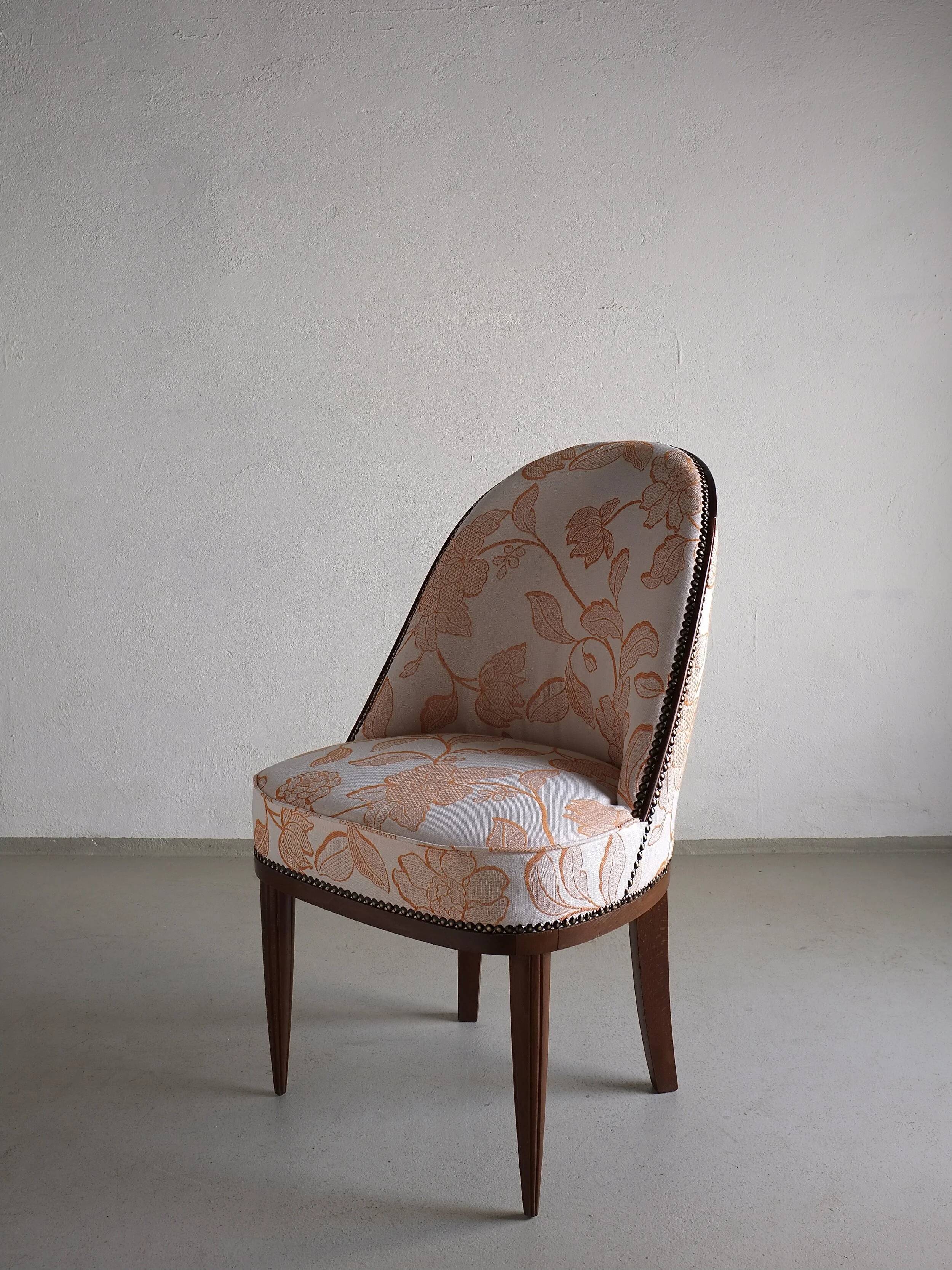2 Art Deco mahogany curved back chairs | France | 1920s