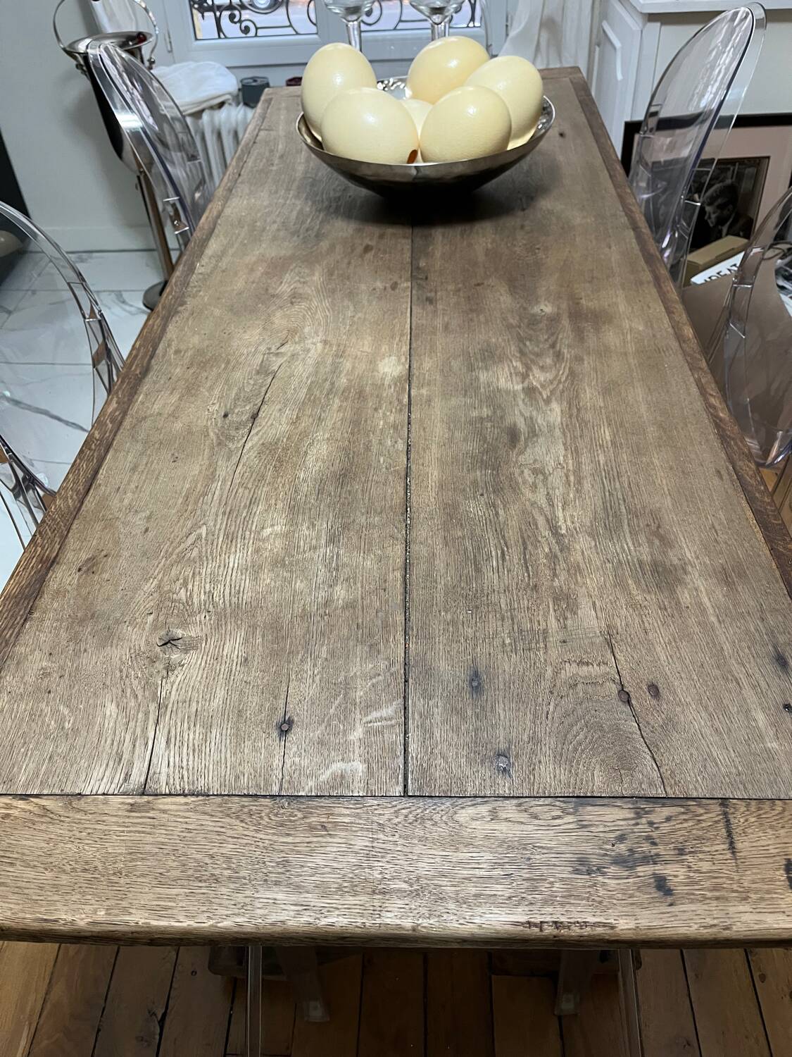 Wooden and iron bistro table