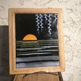 Underside with a setting of rising sun