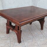Brutalist art deco style oak table