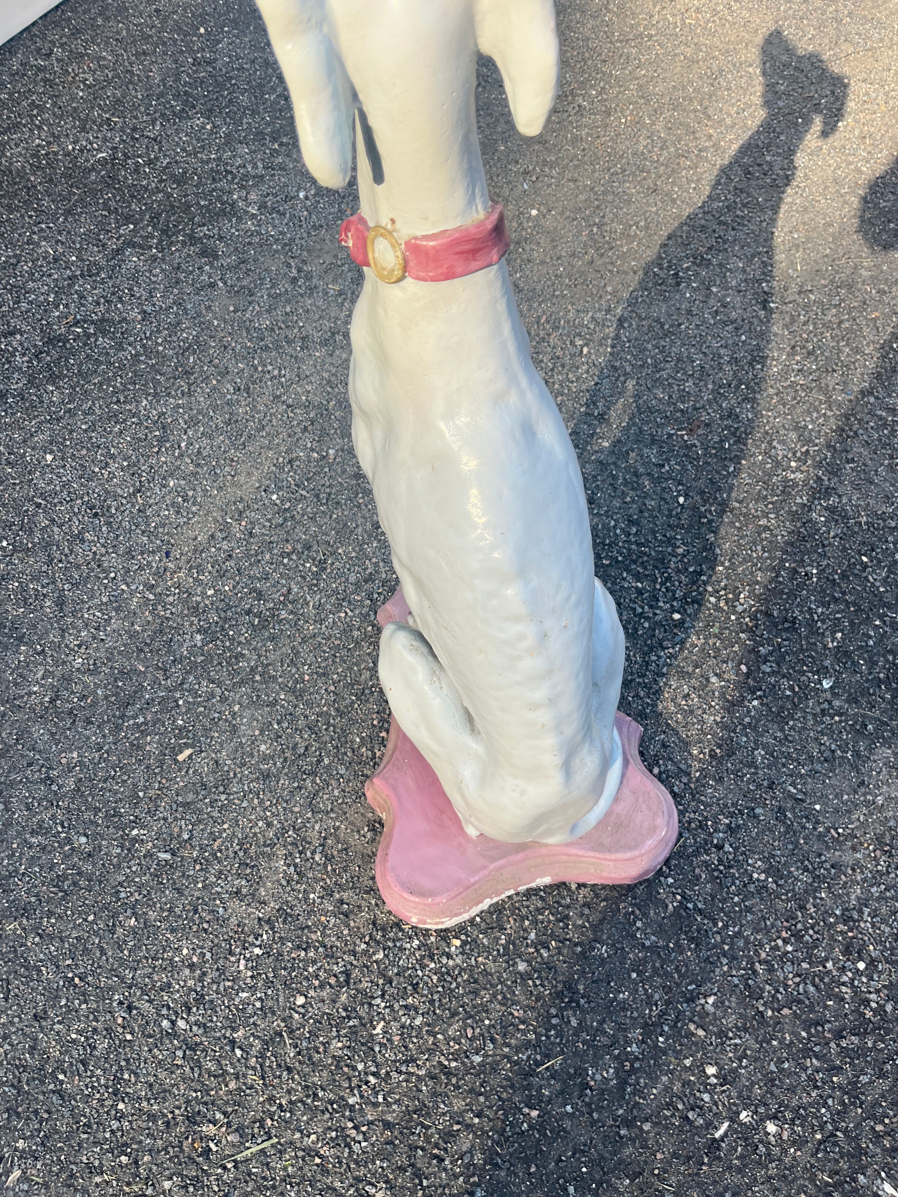 Large Sitting Greyhound Statue in Concrete / Cement - Garden Decoration or