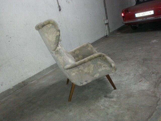 Bergere Chair Scandinavian flesh wingback wing 50 years