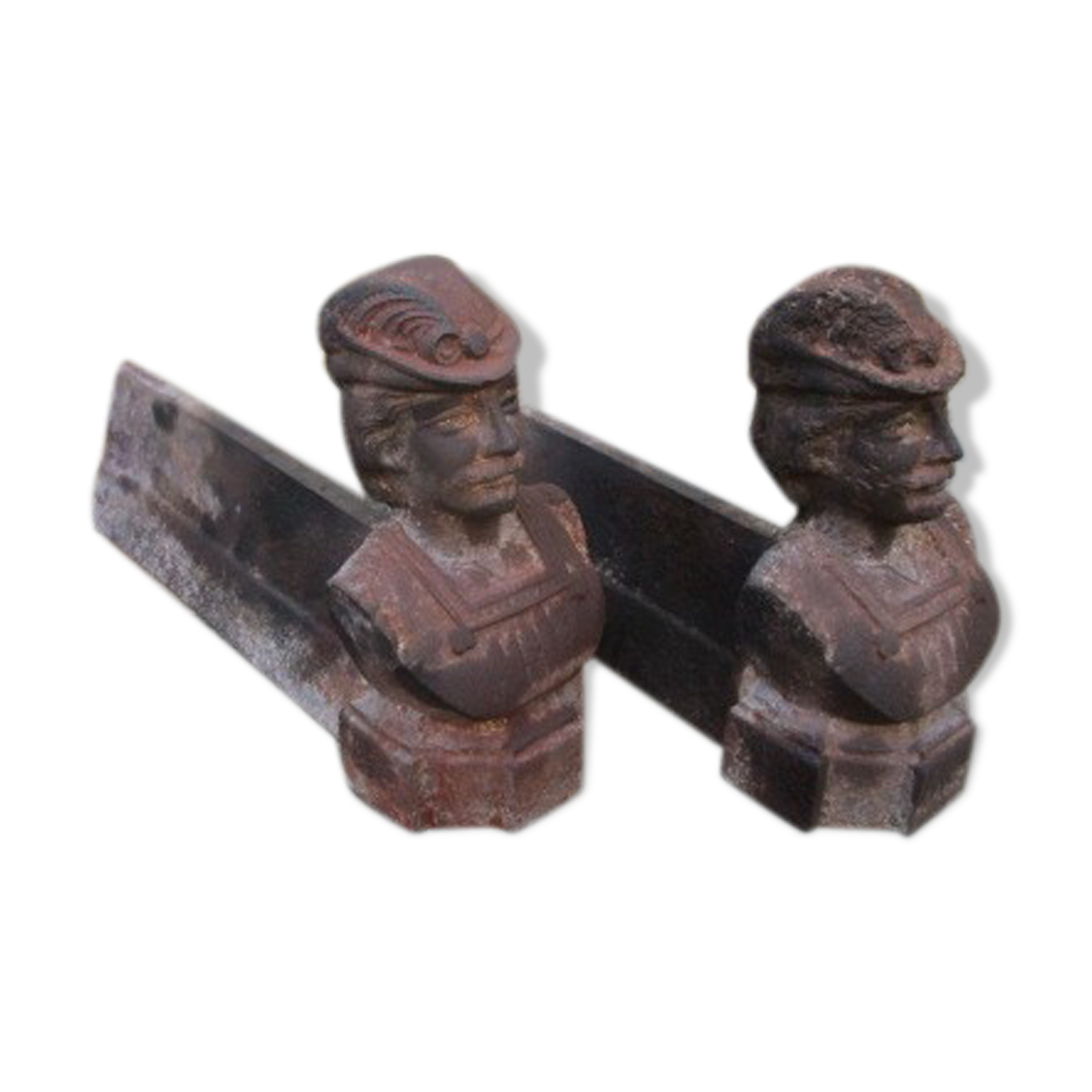 Pair of ancient cast-cast-casts, busts