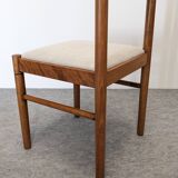 Set of 6 brutalist beech chairs, 1960s-1970s