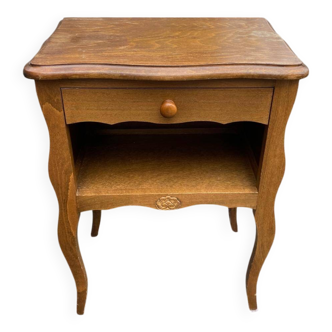 Table de chevet Louis XV en bois clair du XXème