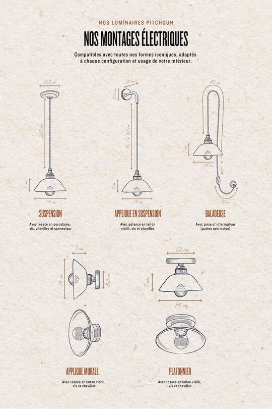 PITCHOUN - White terracotta - Pendant light