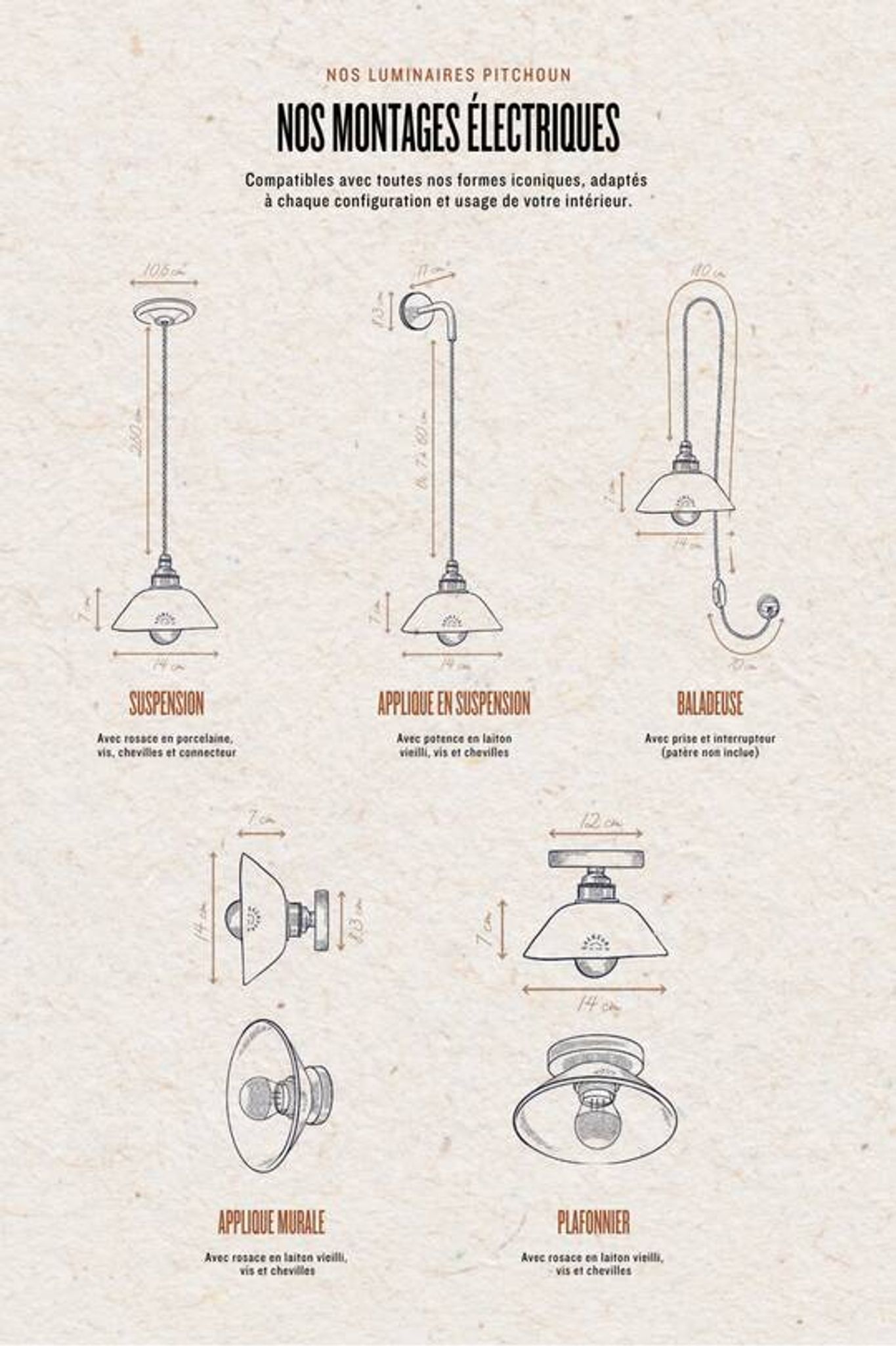 PITCHOUN - White terracotta - Pendant light