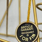 Service of vintage granita glasses, with glass holder / golden metal basket