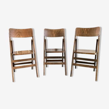 Vintage Baumann folding wooden chairs