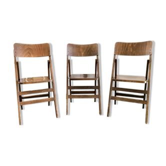 Vintage Baumann folding wooden chairs