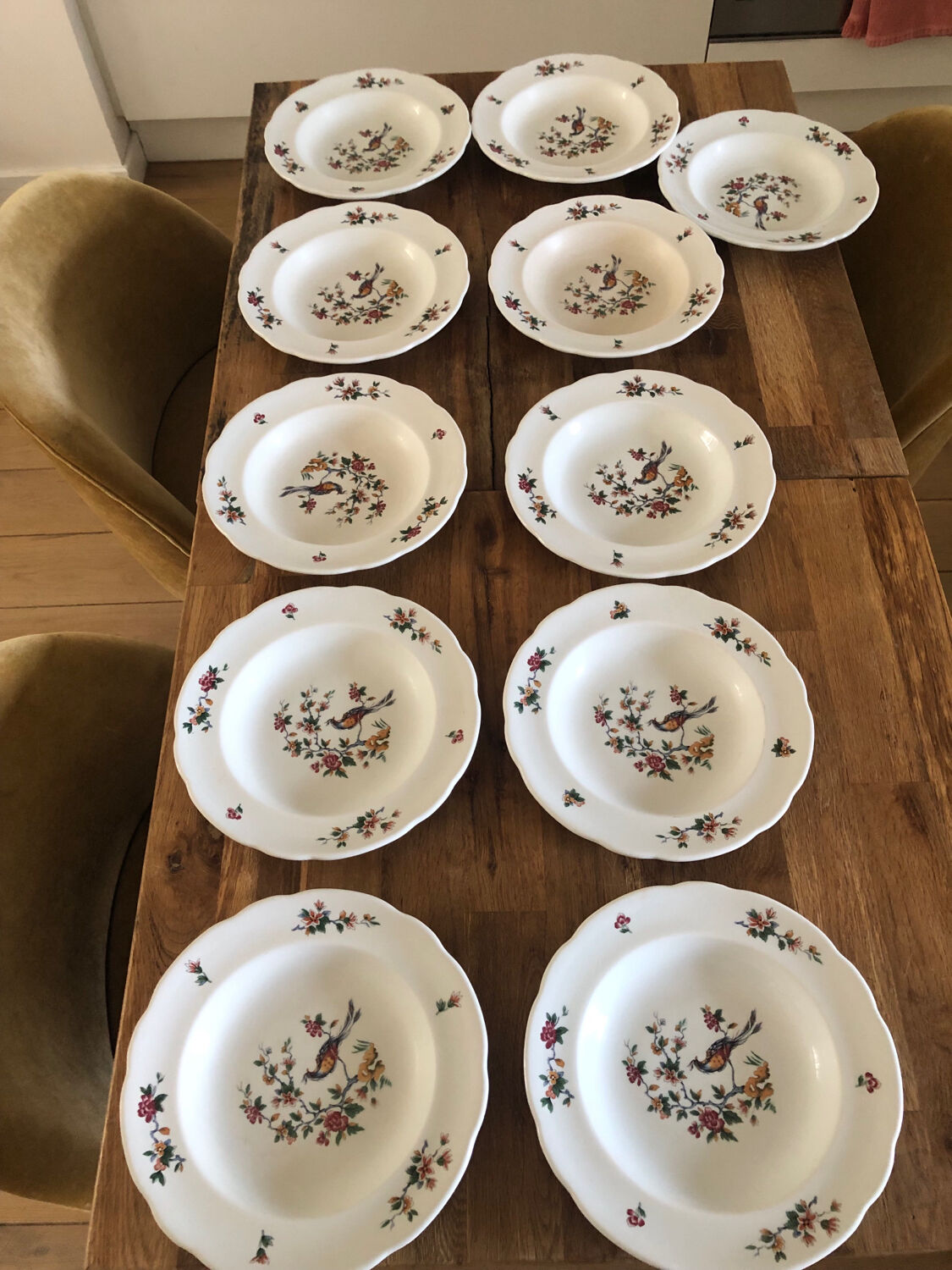 Antique Art Nouveau Pyroblan porcelain plates