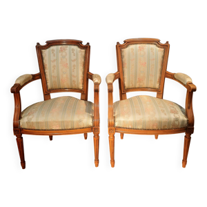 Paire de fauteuil tapissés - louis xvi