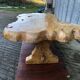 Table basse brutaliste en orme massif de fabrication artisanale