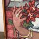 Spanish woman with a red bouquet, signed 1978.