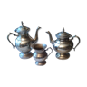 Service 3 pieces silver metal tea and coffee