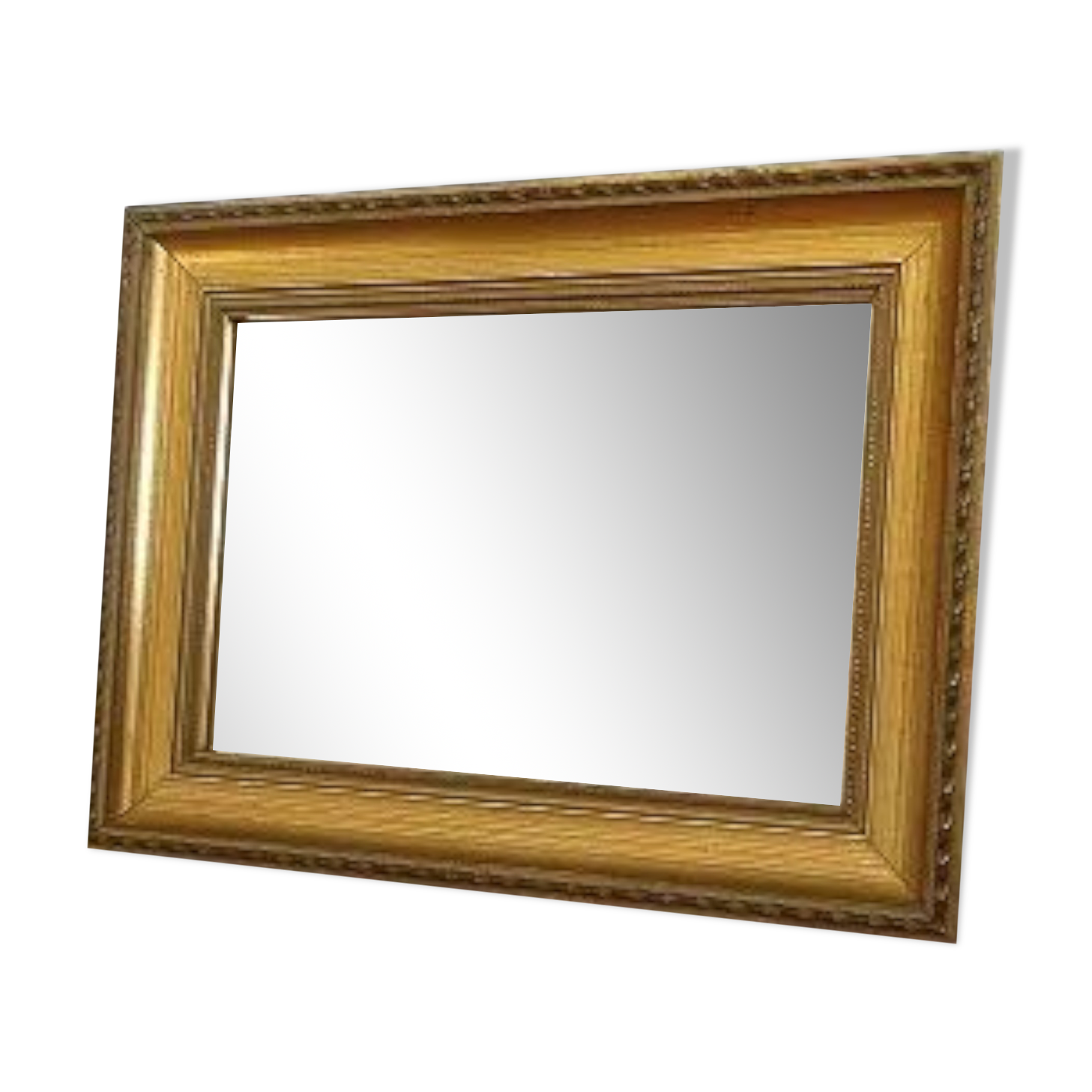 Mirror frame wood beads gilded patinated