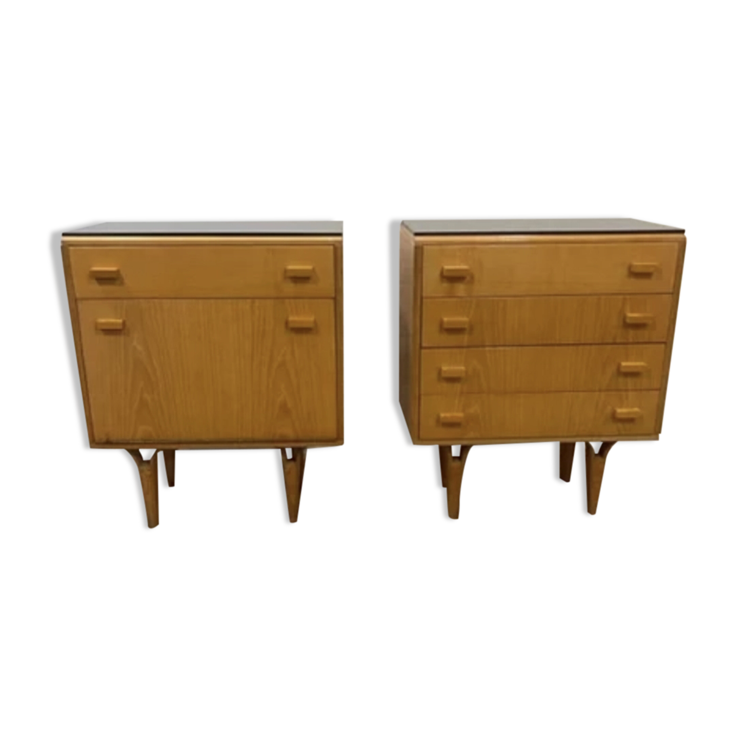 Set of 2 vintage bedside tables by Frantisek Mezulanik for Novy Domov