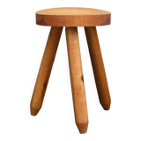 Solid pine tripod stool