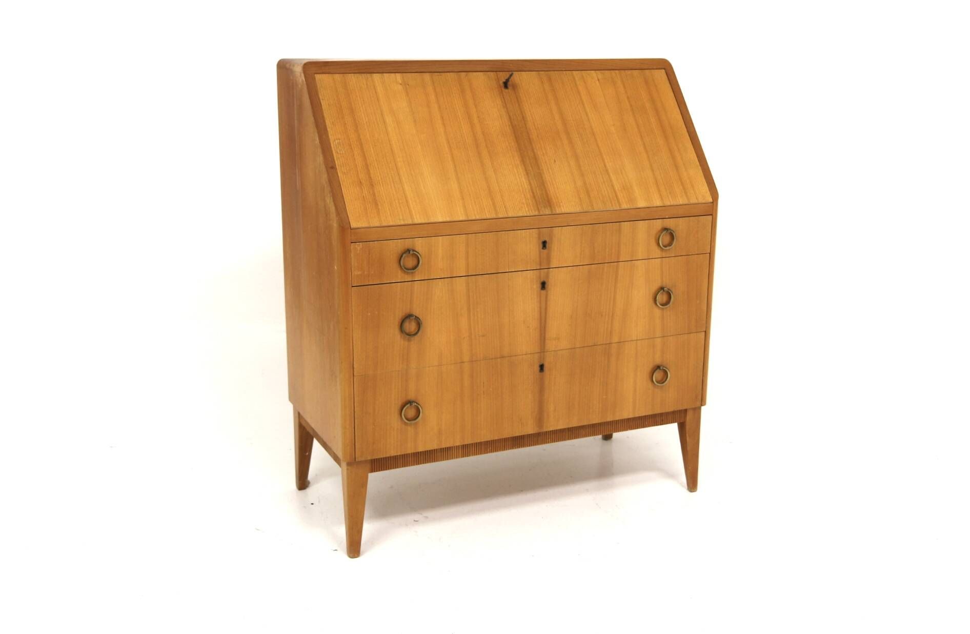 Scandinavian secretary in elm, Swedish modern, Sweden, 1940.