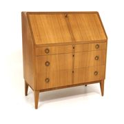 Scandinavian secretary in elm, Swedish modern, Sweden, 1940.