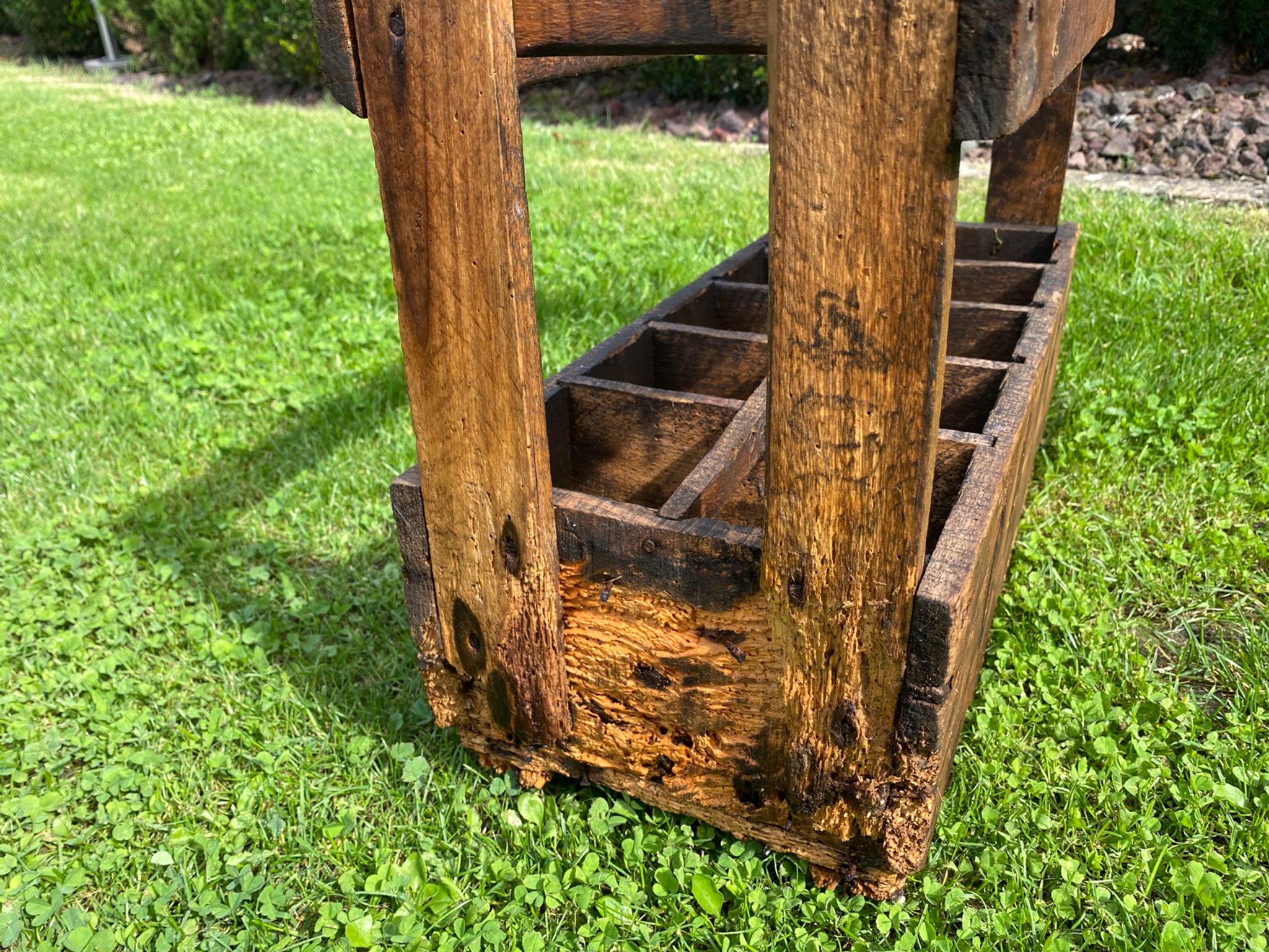 Old bottle rack