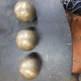 3 bronze petanque balls
