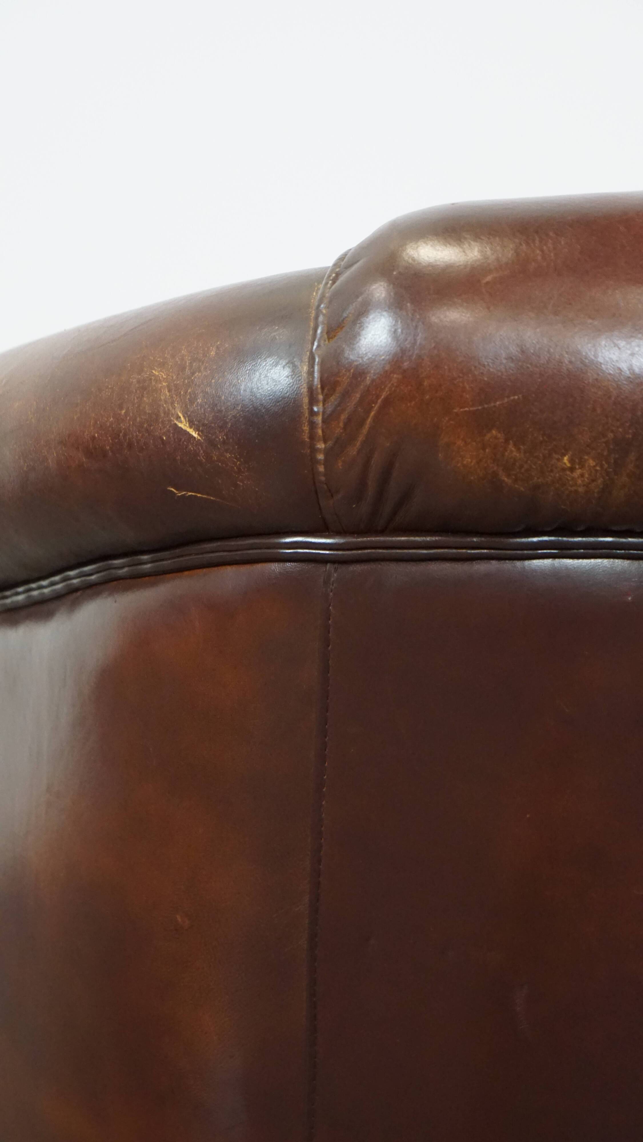 Vintage club armchair made of sheep leather