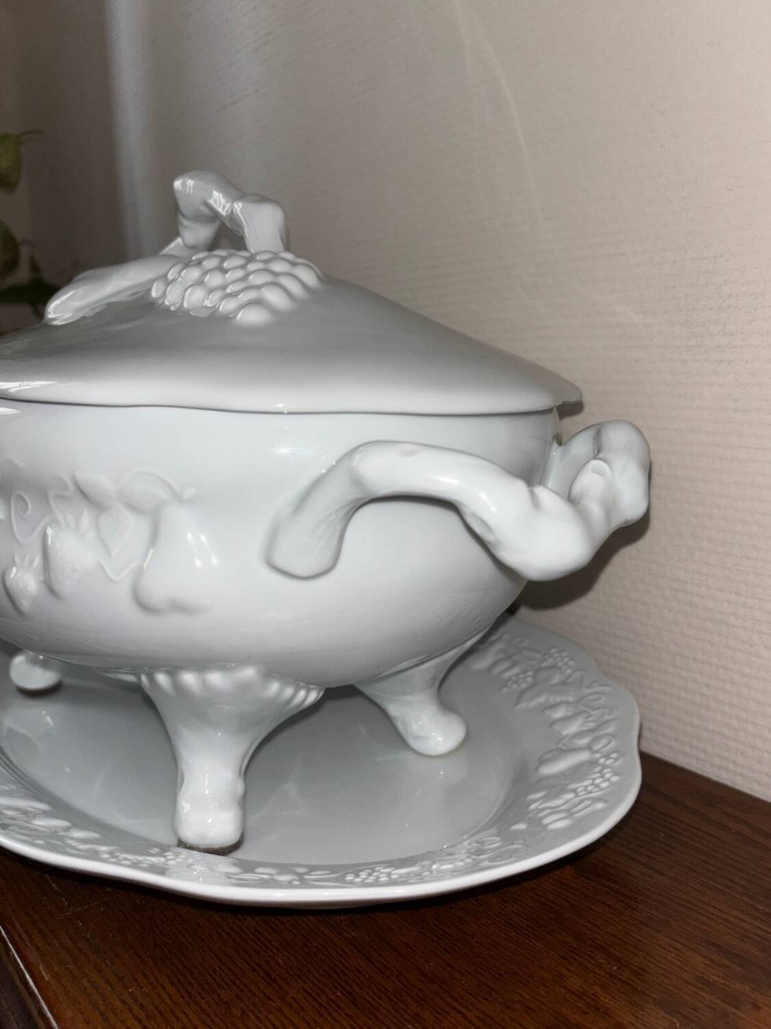 Vegetable soup tureen porcelain PH Deshoulièrrs
