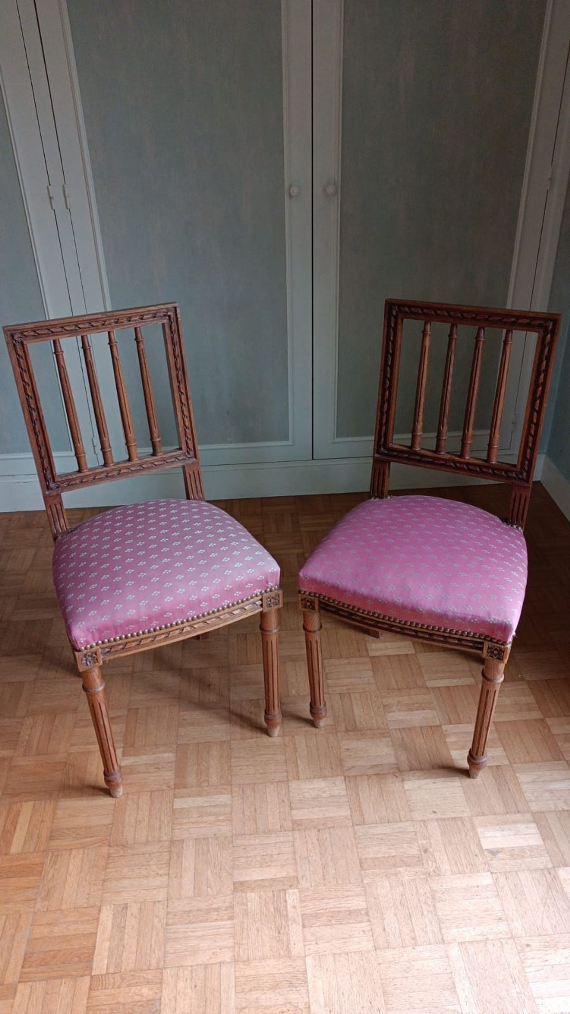 Paire de chaises de chambre  Napoleon lll