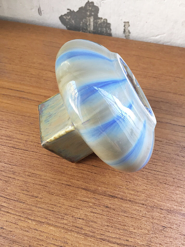 Small blue ceramic vase