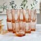 Lot de 11 verres à eau en verre rose