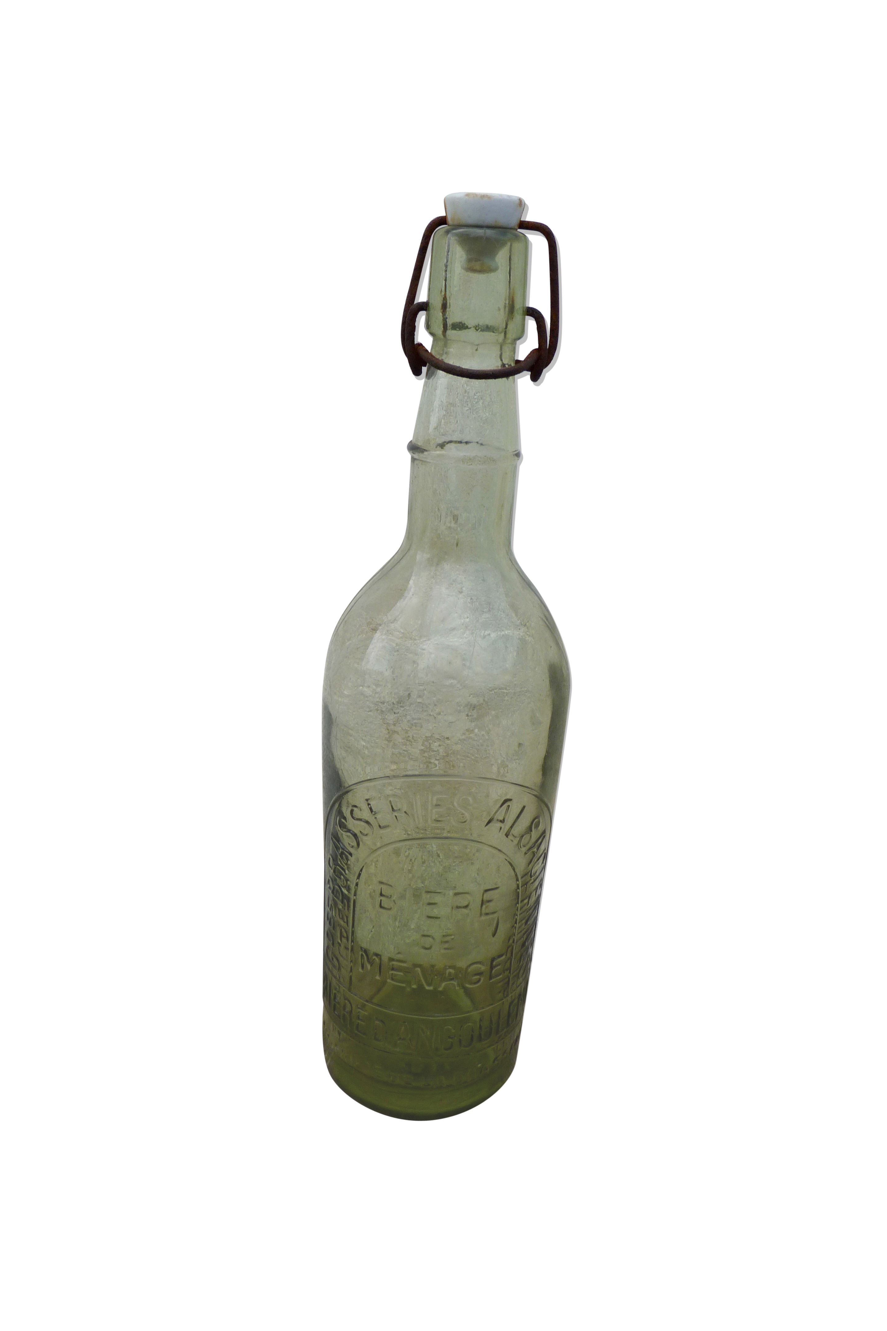 Glass beer bottle Alsatian Breweries Biere de ménage Angouleme