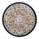 Handmade dish with multicolored enamelled flowers