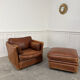 Club armchair and its ottoman 1980s