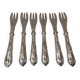Rare set of 6 silver-plated metal forks, silversmith SFAM, musical attributes LXVI