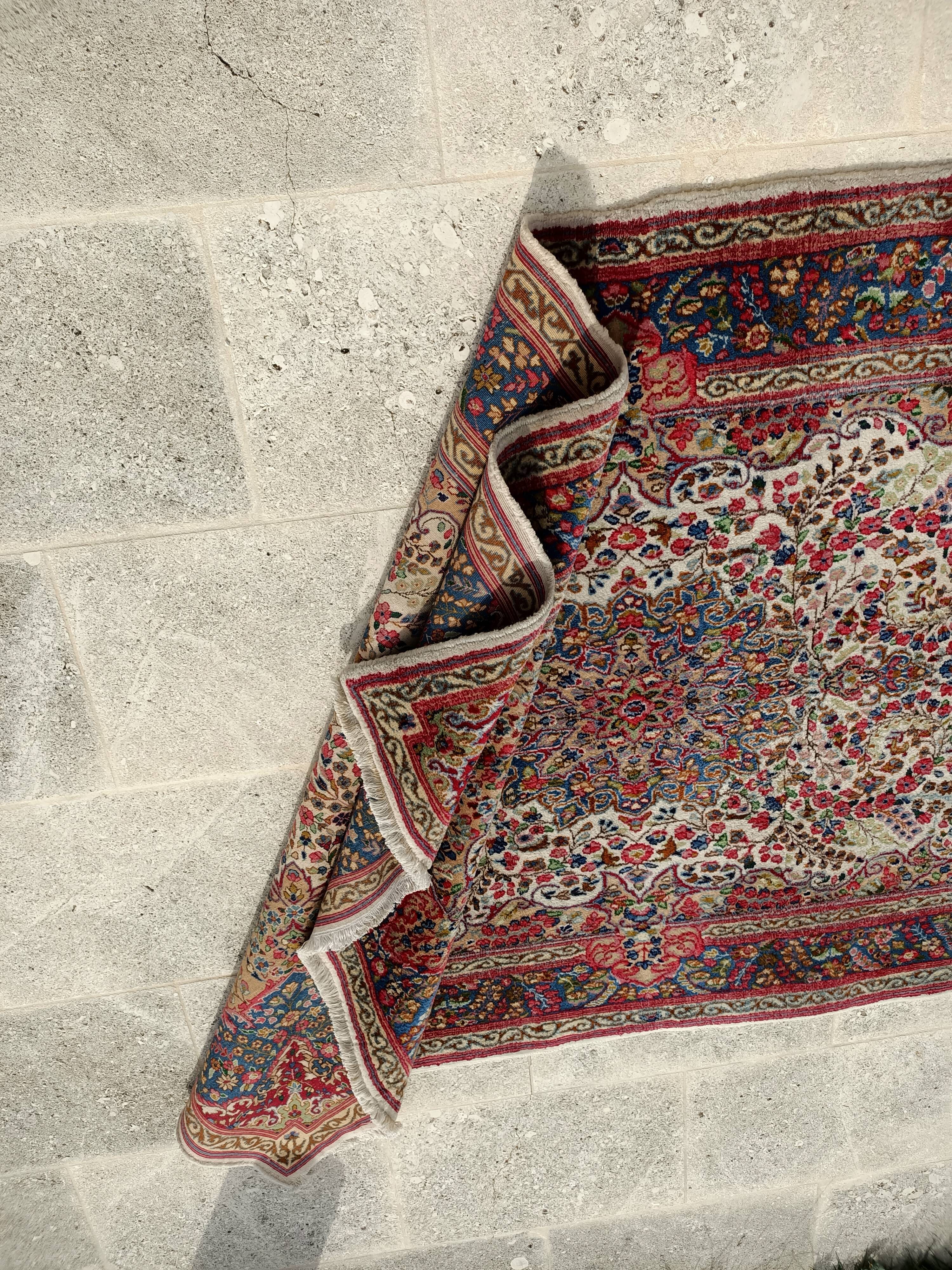 Kirman carpet 243x143 old