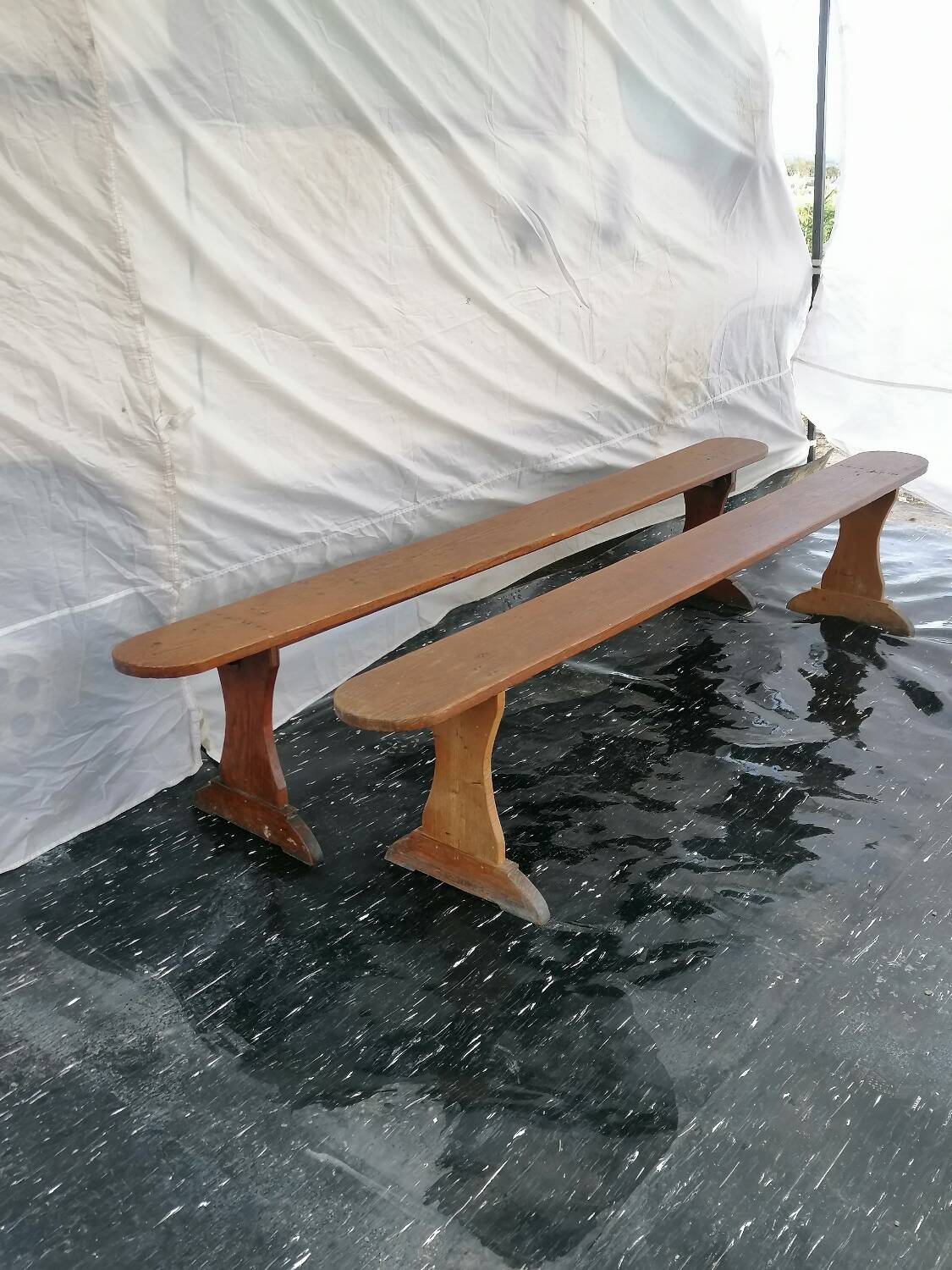 Pair of farmhouse benches